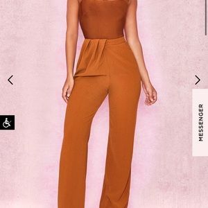 House of CB Cosima Tan Drape Front Pants